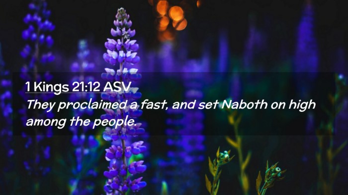 Picture 02 - 1 Kings 21:12 ASV Desktop Wallpaper - They proclaimed a fast, and set Naboth on high - Desktop Bible Verse Wallpaper