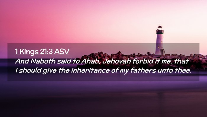 Picture 02 - 1 Kings 21:3 ASV Desktop Wallpaper - And Naboth said to Ahab, Jehovah forbid it me, - Desktop Bible Verse Wallpaper