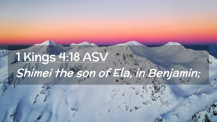 Picture 02 - 1 Kings 4:18 ASV Desktop Wallpaper - Shimei the son of Ela, in - Desktop Bible Verse Wallpaper