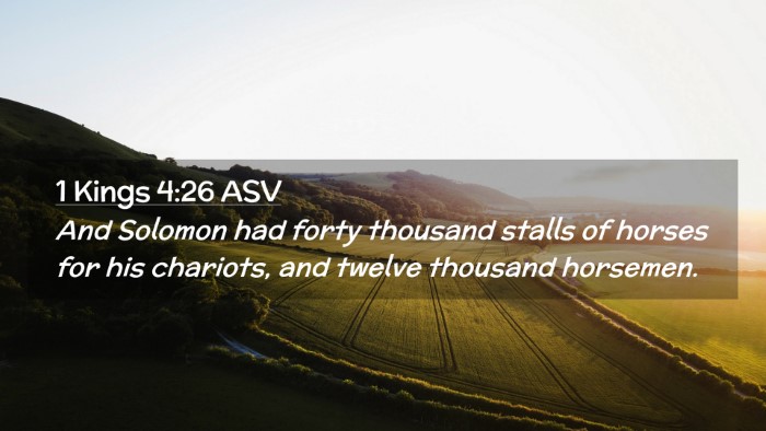Picture 02 - 1 Kings 4:26 ASV Desktop Wallpaper - And Solomon had forty thousand stalls of horses - Desktop Bible Verse Wallpaper