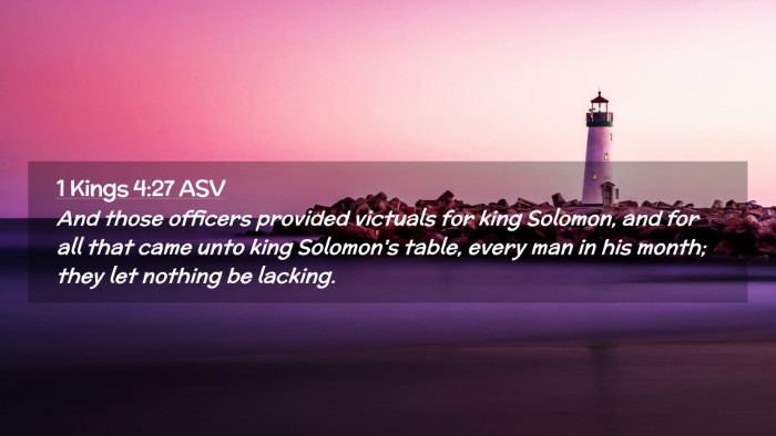 Picture 02 - 1 Kings 4:27 ASV Desktop Wallpaper - And those officers provided victuals for king - Desktop Bible Verse Wallpaper
