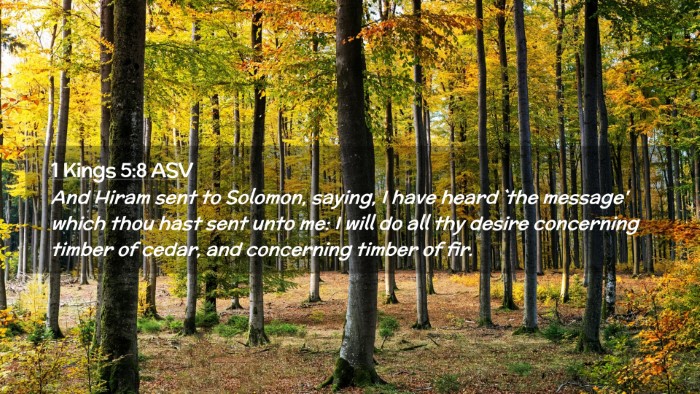 Picture 02 - 1 Kings 5:8 ASV Desktop Wallpaper - And Hiram sent to Solomon, saying, I have heard - Desktop Bible Verse Wallpaper