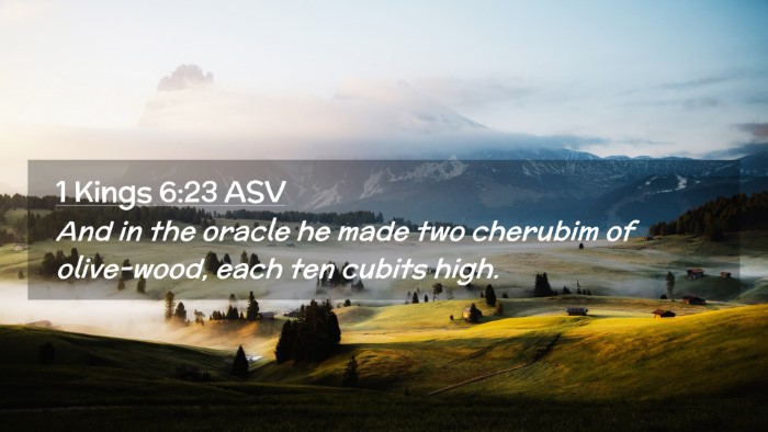Picture 02 - 1 Kings 6:23 ASV Desktop Wallpaper - And in the oracle he made two cherubim of - Desktop Bible Verse Wallpaper