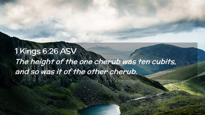 Picture 02 - 1 Kings 6:26 ASV Desktop Wallpaper - The height of the one cherub was ten cubits, and - Desktop Bible Verse Wallpaper