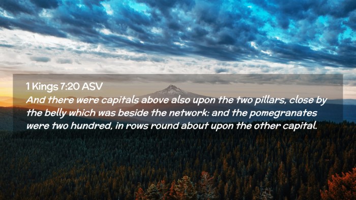 Picture 02 - 1 Kings 7:20 ASV Desktop Wallpaper - And there were capitals above also upon the two - Desktop Bible Verse Wallpaper
