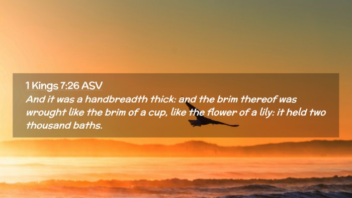 Picture 02 - 1 Kings 7:26 ASV Desktop Wallpaper - And it was a handbreadth thick: and the brim - Desktop Bible Verse Wallpaper