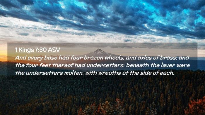 Picture 02 - 1 Kings 7:30 ASV Desktop Wallpaper - And every base had four brazen wheels, and axles - Desktop Bible Verse Wallpaper