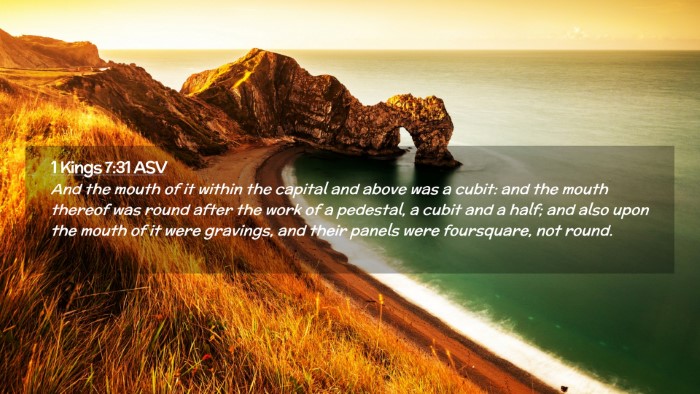 Picture 02 - 1 Kings 7:31 ASV Desktop Wallpaper - And the mouth of it within the capital and above - Desktop Bible Verse Wallpaper