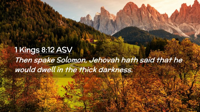 Picture 02 - 1 Kings 8:12 ASV Desktop Wallpaper - Then spake Solomon, Jehovah hath said that he - Desktop Bible Verse Wallpaper