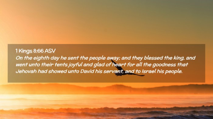 Picture 02 - 1 Kings 8:66 ASV Desktop Wallpaper - On the eighth day he sent the people away; and - Desktop Bible Verse Wallpaper