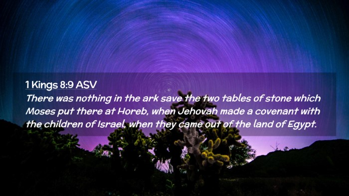 Picture 02 - 1 Kings 8:9 ASV Desktop Wallpaper - There was nothing in the ark save the two tables - Desktop Bible Verse Wallpaper
