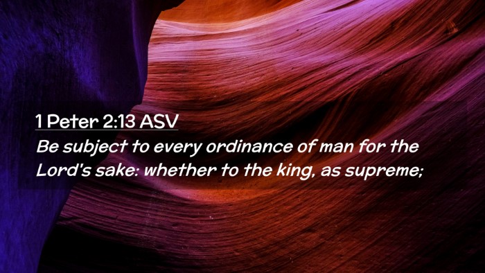 Picture 02 - 1 Peter 2:13 ASV Desktop Wallpaper - Be subject to every ordinance of man for the - Desktop Bible Verse Wallpaper