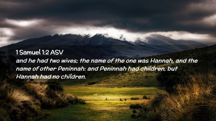 Picture 02 - 1 Samuel 1:2 ASV Desktop Wallpaper - and he had two wives; the name of the one was - Desktop Bible Verse Wallpaper