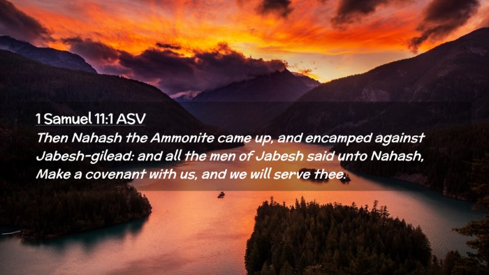 Picture 02 - 1 Samuel 11:1 ASV Desktop Wallpaper - Then Nahash the Ammonite came up, and encamped - Desktop Bible Verse Wallpaper