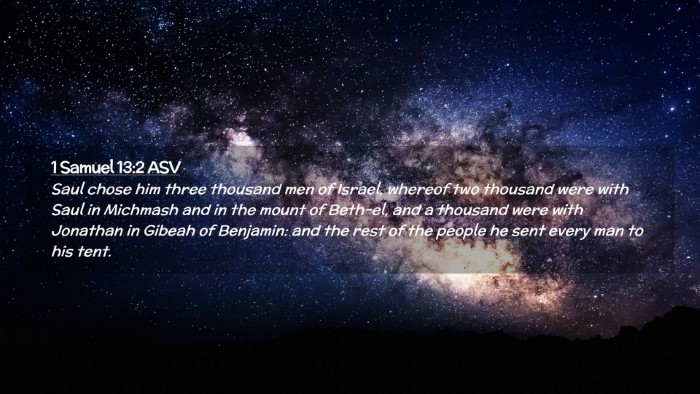 Picture 02 - 1 Samuel 13:2 ASV Desktop Wallpaper - Saul chose him three thousand men of Israel, - Desktop Bible Verse Wallpaper