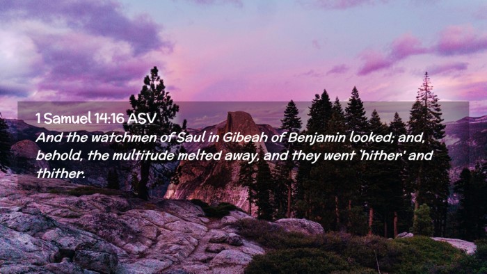 Picture 02 - 1 Samuel 14:16 ASV Desktop Wallpaper - And the watchmen of Saul in Gibeah of Benjamin - Desktop Bible Verse Wallpaper