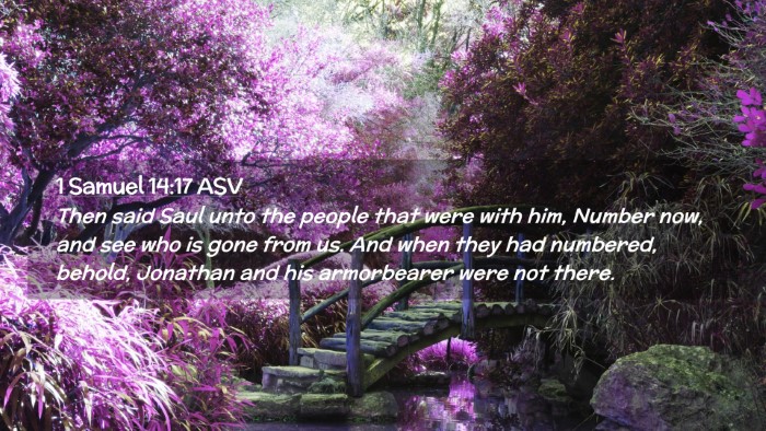 Picture 02 - 1 Samuel 14:17 ASV Desktop Wallpaper - Then said Saul unto the people that were with - Desktop Bible Verse Wallpaper