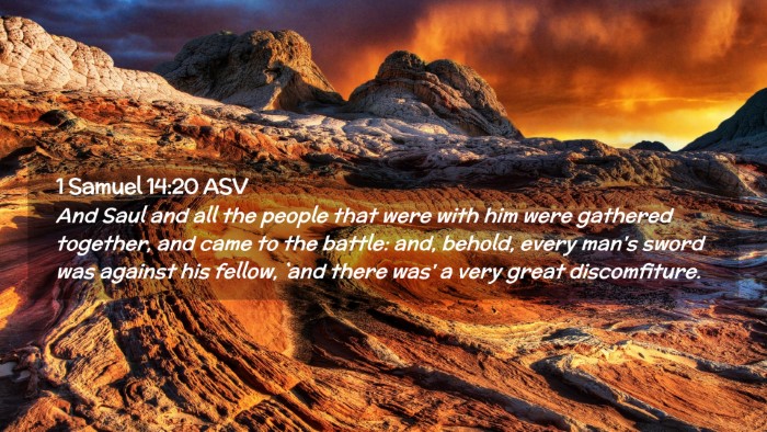 Picture 02 - 1 Samuel 14:20 ASV Desktop Wallpaper - And Saul and all the people that were with him - Desktop Bible Verse Wallpaper