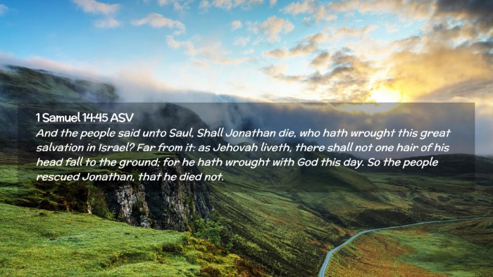 Picture 02 - 1 Samuel 14:45 ASV Desktop Wallpaper - And the people said unto Saul, Shall Jonathan - Desktop Bible Verse Wallpaper