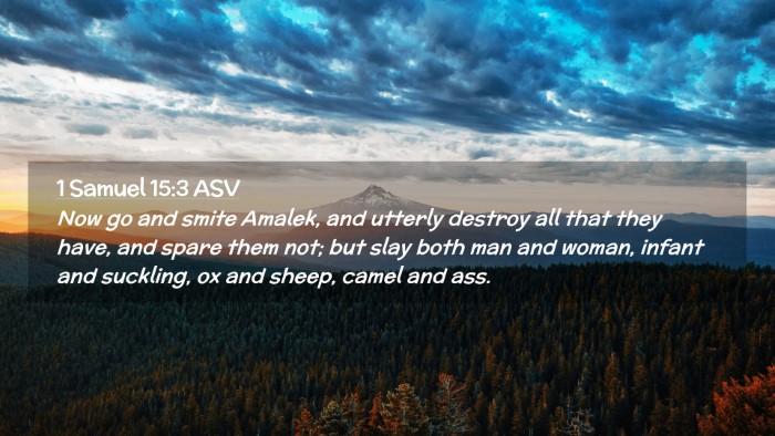 Picture 02 - 1 Samuel 15:3 ASV Desktop Wallpaper - Now go and smite Amalek, and utterly destroy all - Desktop Bible Verse Wallpaper