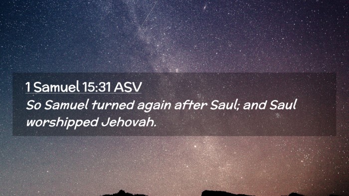 Picture 02 - 1 Samuel 15:31 ASV Desktop Wallpaper - So Samuel turned again after Saul; and Saul - Desktop Bible Verse Wallpaper