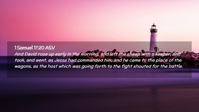 Picture 02 - 1 Samuel 17:20 ASV Desktop Wallpaper - And David rose up early in the morning, and left - Desktop Bible Verse Wallpaper