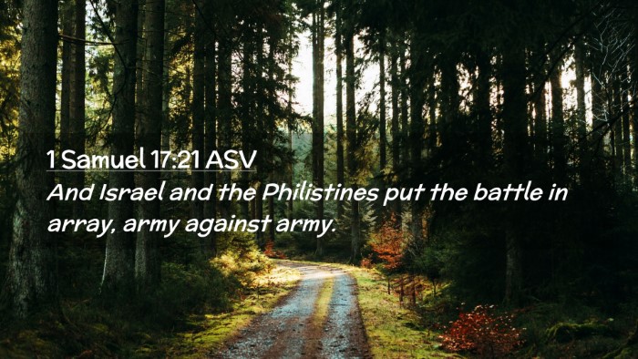 Picture 02 - 1 Samuel 17:21 ASV Desktop Wallpaper - And Israel and the Philistines put the battle in - Desktop Bible Verse Wallpaper