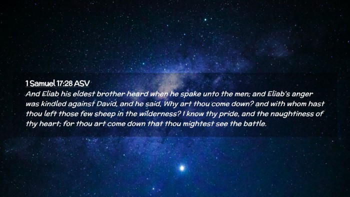 Picture 02 - 1 Samuel 17:28 ASV Desktop Wallpaper - And Eliab his eldest brother heard when he spake - Desktop Bible Verse Wallpaper