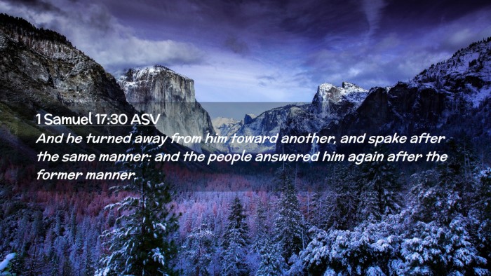 Picture 02 - 1 Samuel 17:30 ASV Desktop Wallpaper - And he turned away from him toward another, and - Desktop Bible Verse Wallpaper