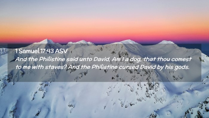 Picture 02 - 1 Samuel 17:43 ASV Desktop Wallpaper - And the Philistine said unto David, Am I a dog, - Desktop Bible Verse Wallpaper