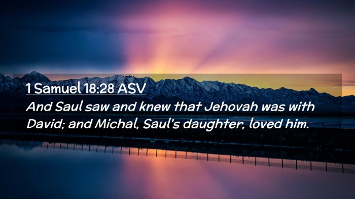Picture 02 - 1 Samuel 18:28 ASV Desktop Wallpaper - And Saul saw and knew that Jehovah was with - Desktop Bible Verse Wallpaper
