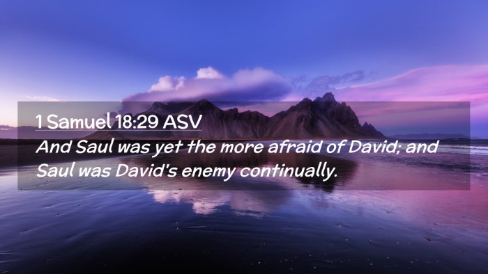 Picture 02 - 1 Samuel 18:29 ASV Desktop Wallpaper - And Saul was yet the more afraid of David; and - Desktop Bible Verse Wallpaper