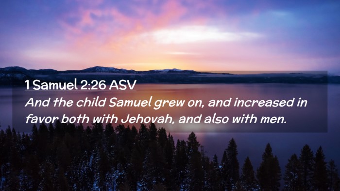 Picture 02 - 1 Samuel 2:26 ASV Desktop Wallpaper - And the child Samuel grew on, and increased in - Desktop Bible Verse Wallpaper