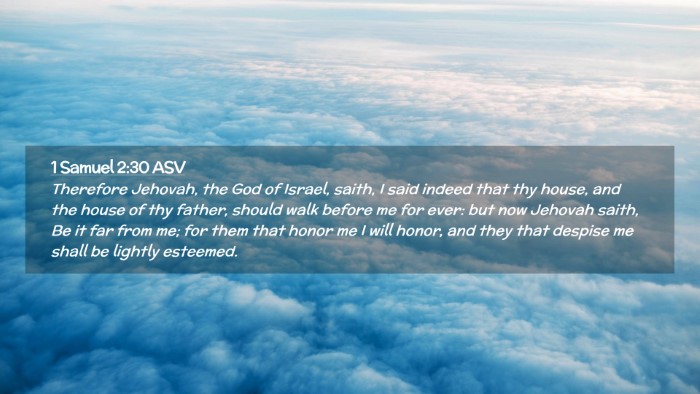 Picture 02 - 1 Samuel 2:30 ASV Desktop Wallpaper - Therefore Jehovah, the God of Israel, saith, I - Desktop Bible Verse Wallpaper