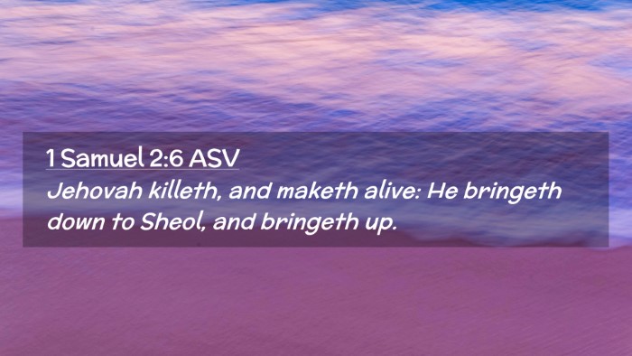 Picture 02 - 1 Samuel 2:6 ASV Desktop Wallpaper - Jehovah killeth, and maketh alive: He bringeth - Desktop Bible Verse Wallpaper