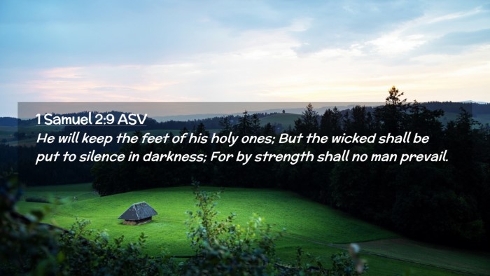 Picture 02 - 1 Samuel 2:9 ASV Desktop Wallpaper - He will keep the feet of his holy ones; But the - Desktop Bible Verse Wallpaper