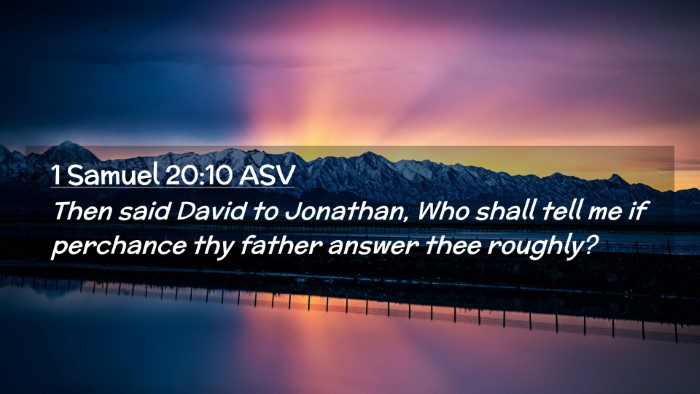 Picture 02 - 1 Samuel 20:10 ASV Desktop Wallpaper - Then said David to Jonathan, Who shall tell me if - Desktop Bible Verse Wallpaper