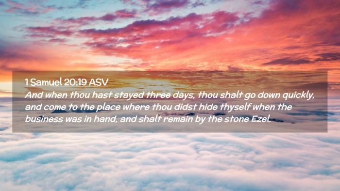 Picture 02 - 1 Samuel 20:19 ASV Desktop Wallpaper - And when thou hast stayed three days, thou shalt - Desktop Bible Verse Wallpaper