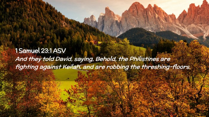 Picture 02 - 1 Samuel 23:1 ASV Desktop Wallpaper - And they told David, saying, Behold, the - Desktop Bible Verse Wallpaper