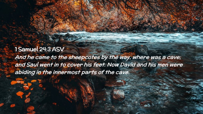 Picture 02 - 1 Samuel 24:3 ASV Desktop Wallpaper - And he came to the sheepcotes by the way, where - Desktop Bible Verse Wallpaper