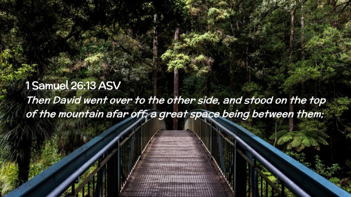 Picture 02 - 1 Samuel 26:13 ASV Desktop Wallpaper - Then David went over to the other side, and stood - Desktop Bible Verse Wallpaper