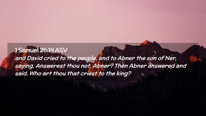 Picture 02 - 1 Samuel 26:14 ASV Desktop Wallpaper - and David cried to the people, and to Abner the - Desktop Bible Verse Wallpaper