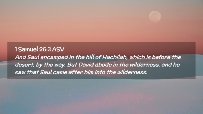 Picture 02 - 1 Samuel 26:3 ASV Desktop Wallpaper - And Saul encamped in the hill of Hachilah, which - Desktop Bible Verse Wallpaper