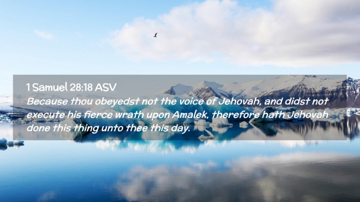 Picture 02 - 1 Samuel 28:18 ASV Desktop Wallpaper - Because thou obeyedst not the voice of Jehovah, - Desktop Bible Verse Wallpaper