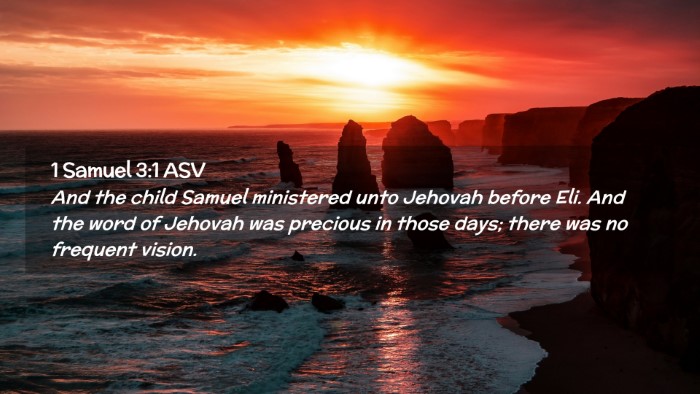 Picture 02 - 1 Samuel 3:1 ASV Desktop Wallpaper - And the child Samuel ministered unto Jehovah - Desktop Bible Verse Wallpaper