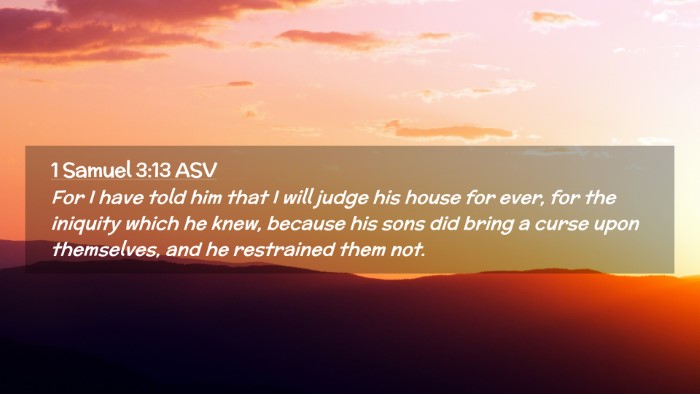 Picture 02 - 1 Samuel 3:13 ASV Desktop Wallpaper - For I have told him that I will judge his house - Desktop Bible Verse Wallpaper