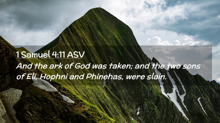 Picture 02 - 1 Samuel 4:11 ASV Desktop Wallpaper - And the ark of God was taken; and the two sons of - Desktop Bible Verse Wallpaper