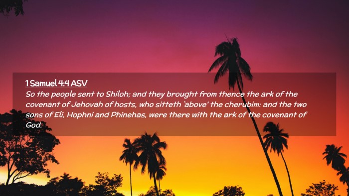 Picture 02 - 1 Samuel 4:4 ASV Desktop Wallpaper - So the people sent to Shiloh; and they brought - Desktop Bible Verse Wallpaper