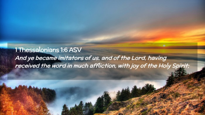 Picture 02 - 1 Thessalonians 1:6 ASV Desktop Wallpaper - And ye became imitators of us, and of the Lord, - Desktop Bible Verse Wallpaper