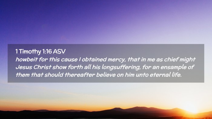 Picture 02 - 1 Timothy 1:16 ASV Desktop Wallpaper - howbeit for this cause I obtained mercy, that in - Desktop Bible Verse Wallpaper